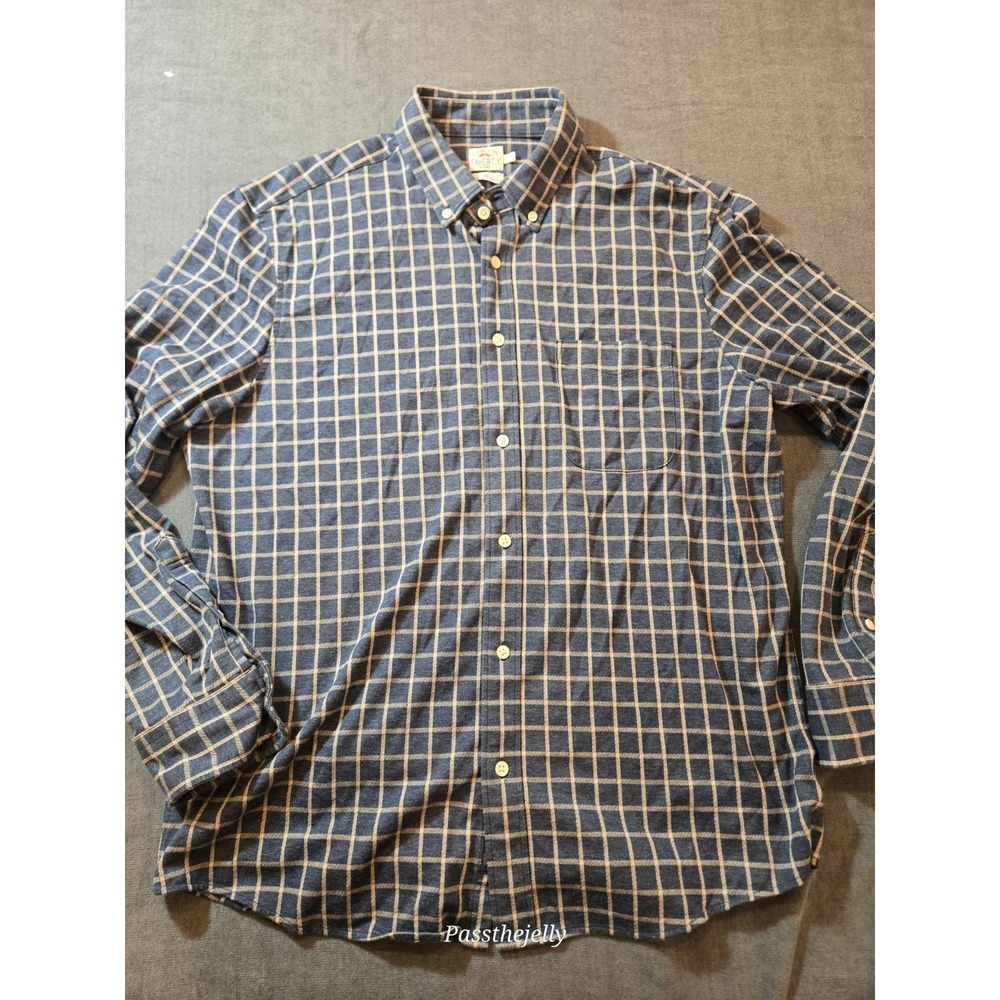 Faherty Brand Men's XL Coastline Shirt Blue Plaid Supima Cotton Button Down